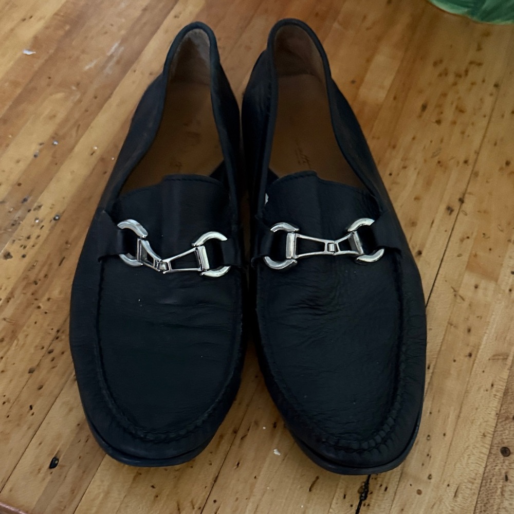 Marco Moretti Black Loafers Silver bit Detailing 9 SOFT LEATHER driving loafers